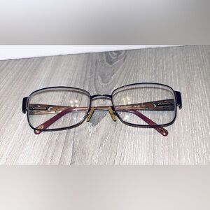 SAFILO EMOZIONI Eyeglass‎ Frames Made In Italy Rhinestone Leaves Pattern Bronze.